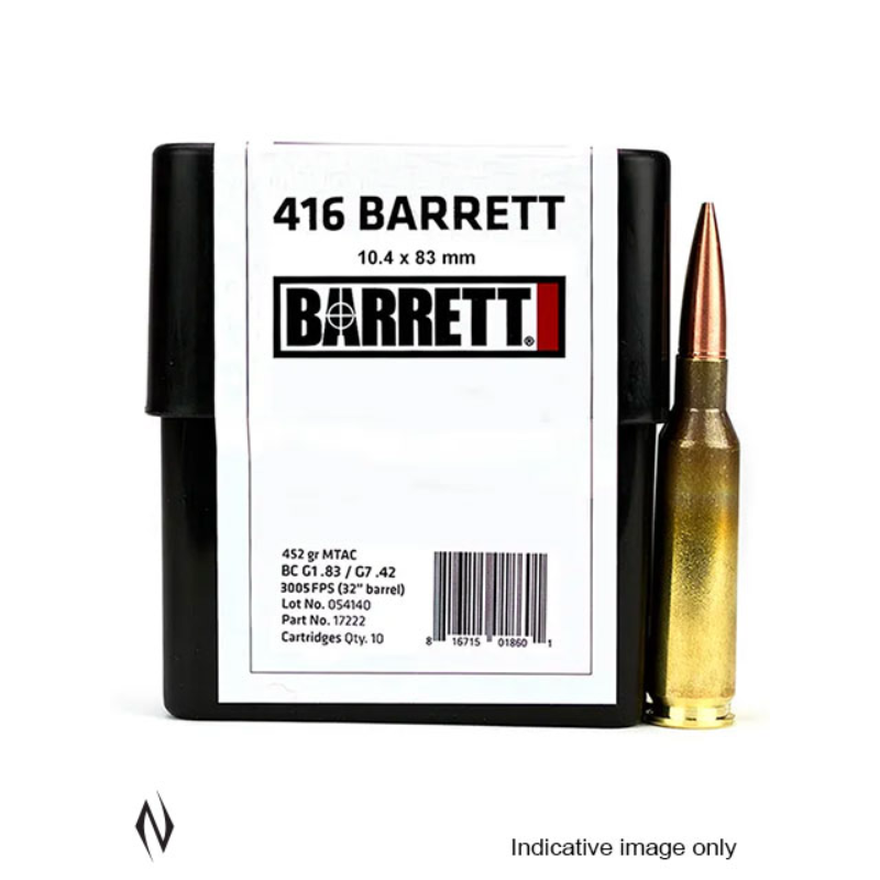 NIOA NZ | BARRETT AMMO 416 BARRETT 452GR MTAC 80PK